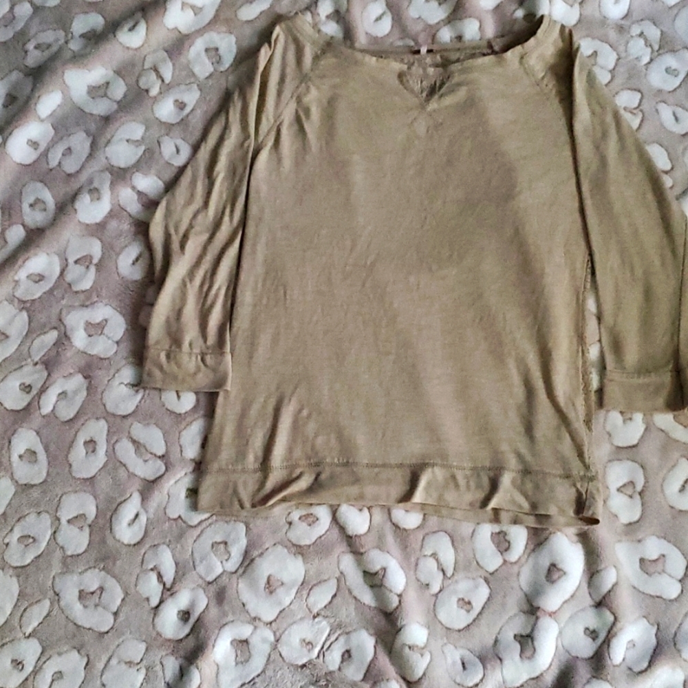Tan Peekaboo Blouse